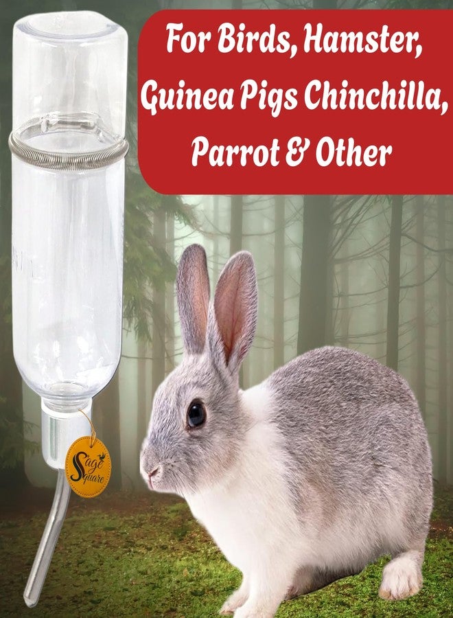 سايج سكوير زجاجة ماء شفافة مربعة الشكل من سيج للهامستر - موزع مياه مانع للتسرب للهامستر والفئران والجرذان | بلاستيك خالٍ من مادة BPA مع فوهة من الفولاذ المقاوم للصدأ | مثالية للاستخدام في القفص وللترطيب اليومي (180 مل) - Image 4